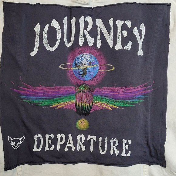 Levis White Denim Jacket Journey Upcycle Patch Band Adult Size Large - Picture 2 of 9